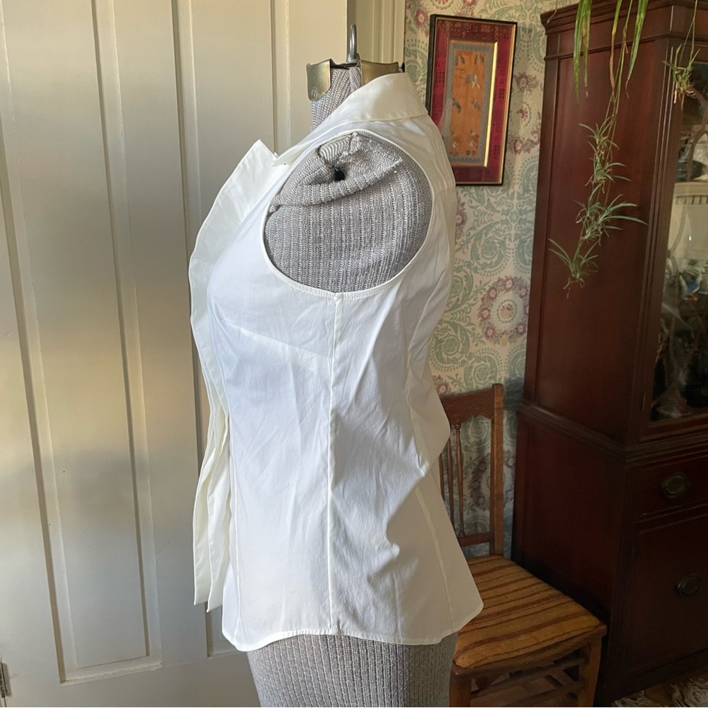 Ann Taylor Solid White Sleeveless Button Down Shi… - image 6